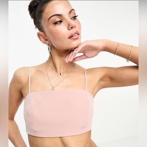ASOS DESIGN bandeau co ord crop top in pink NWOT